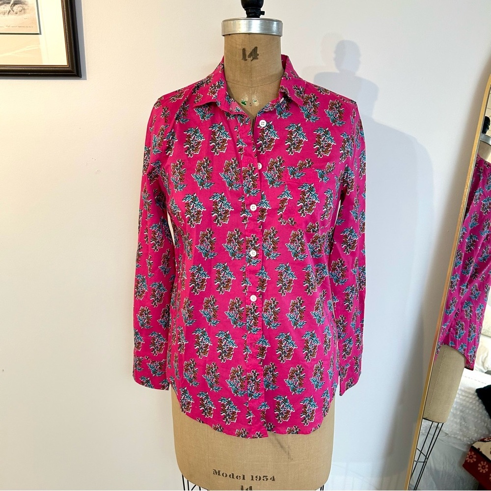 J. Crew Women’s Cotton Pink Floral Button-Down Shirt Sz S NWT!